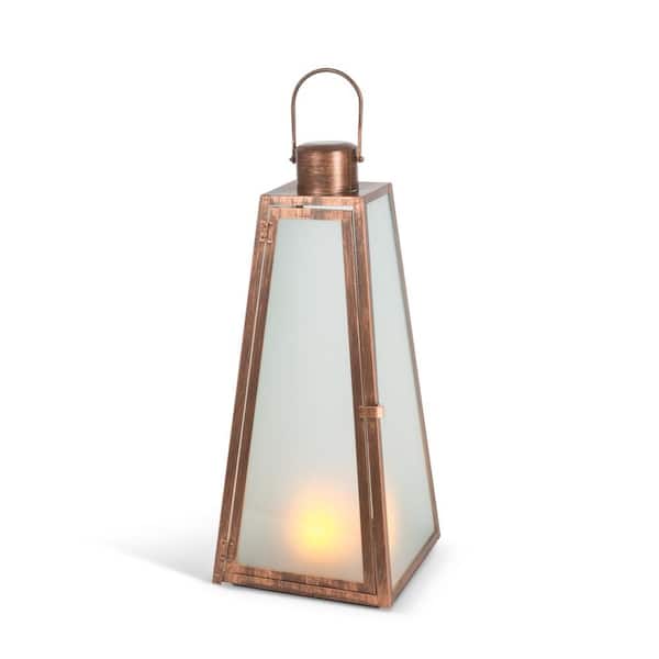 Everlasting Glow 20.9 in. Copper FireGlow Lantern