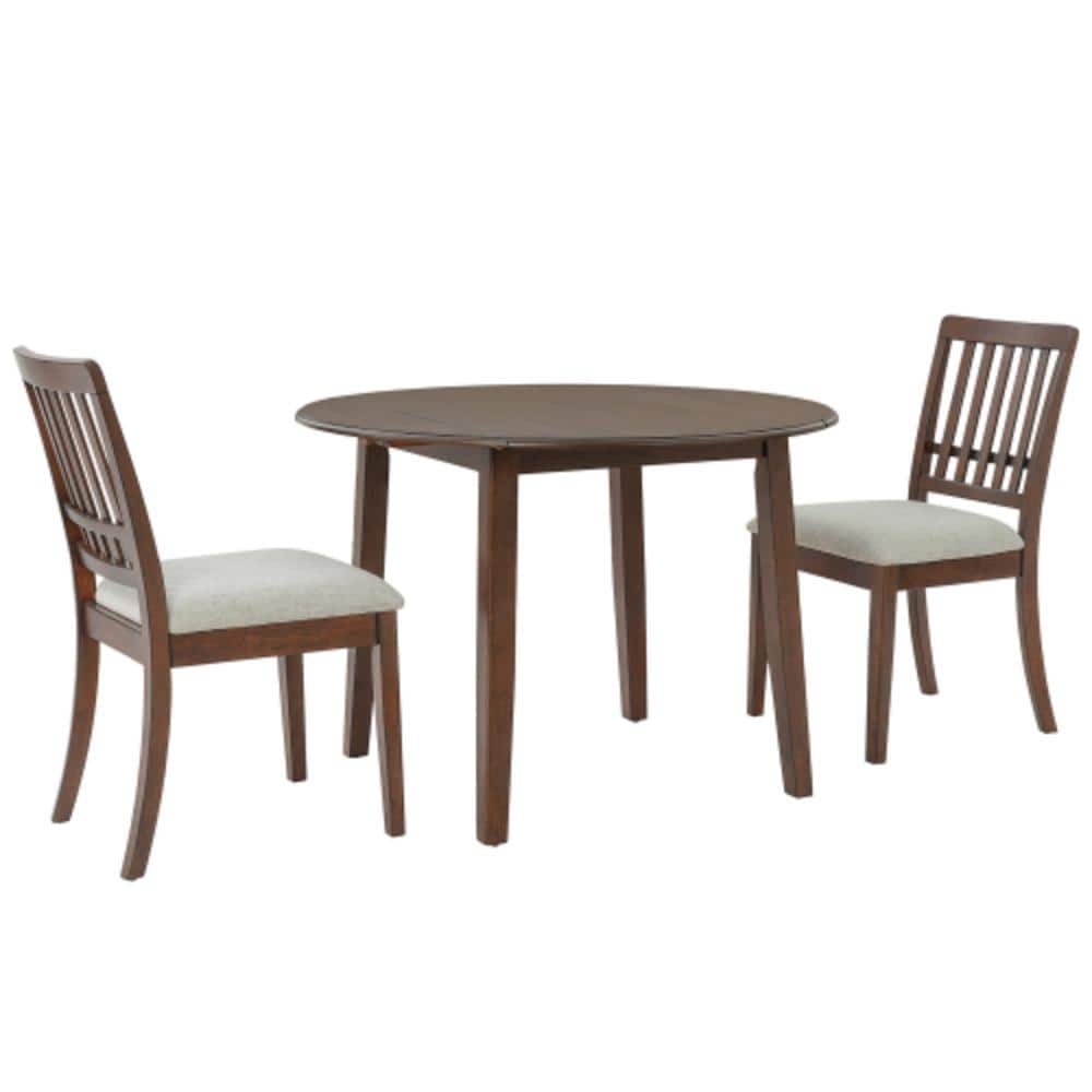 3-Piece Rubber Wood Outdoor Conversation Patio Furniture Set with Beige Cushions price history on PriceWatchPro