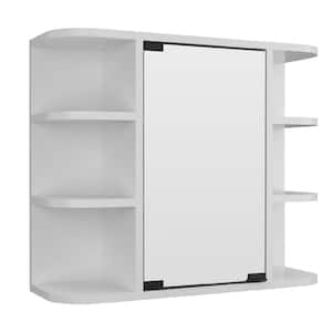 23.6 in. W x 19.6 in. H White Rectangular Wall Surface Mount Bathroom Storage Medicine Cabinet with Mirror