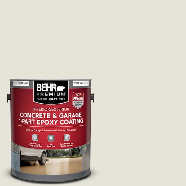 BEHR PREMIUM 1 gal. #HDC-NT-21 Weathered White Self-Priming 1-Part Epoxy Satin Interior/Exterior Concrete and Garage Floor Paint
