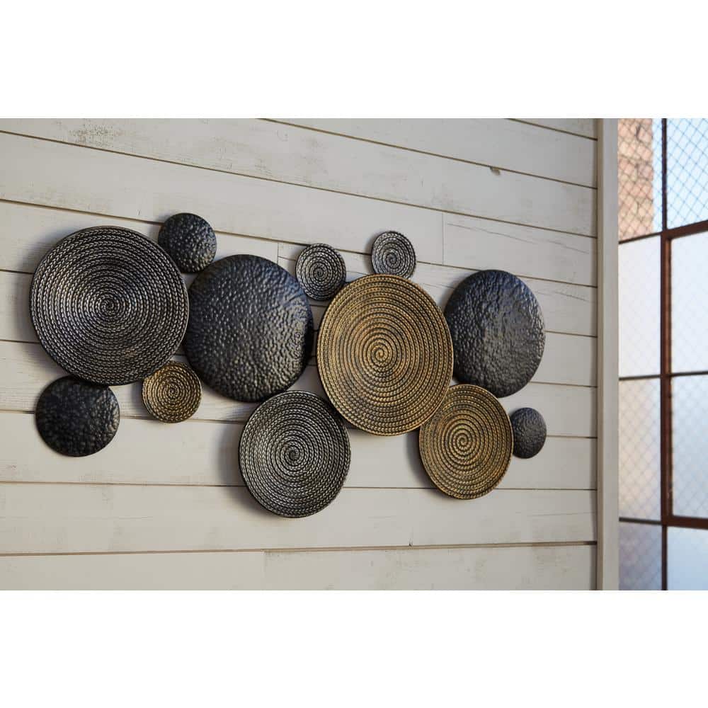 Emsley 44'' Black, Gray, and Brown Metal Wall Sculpture