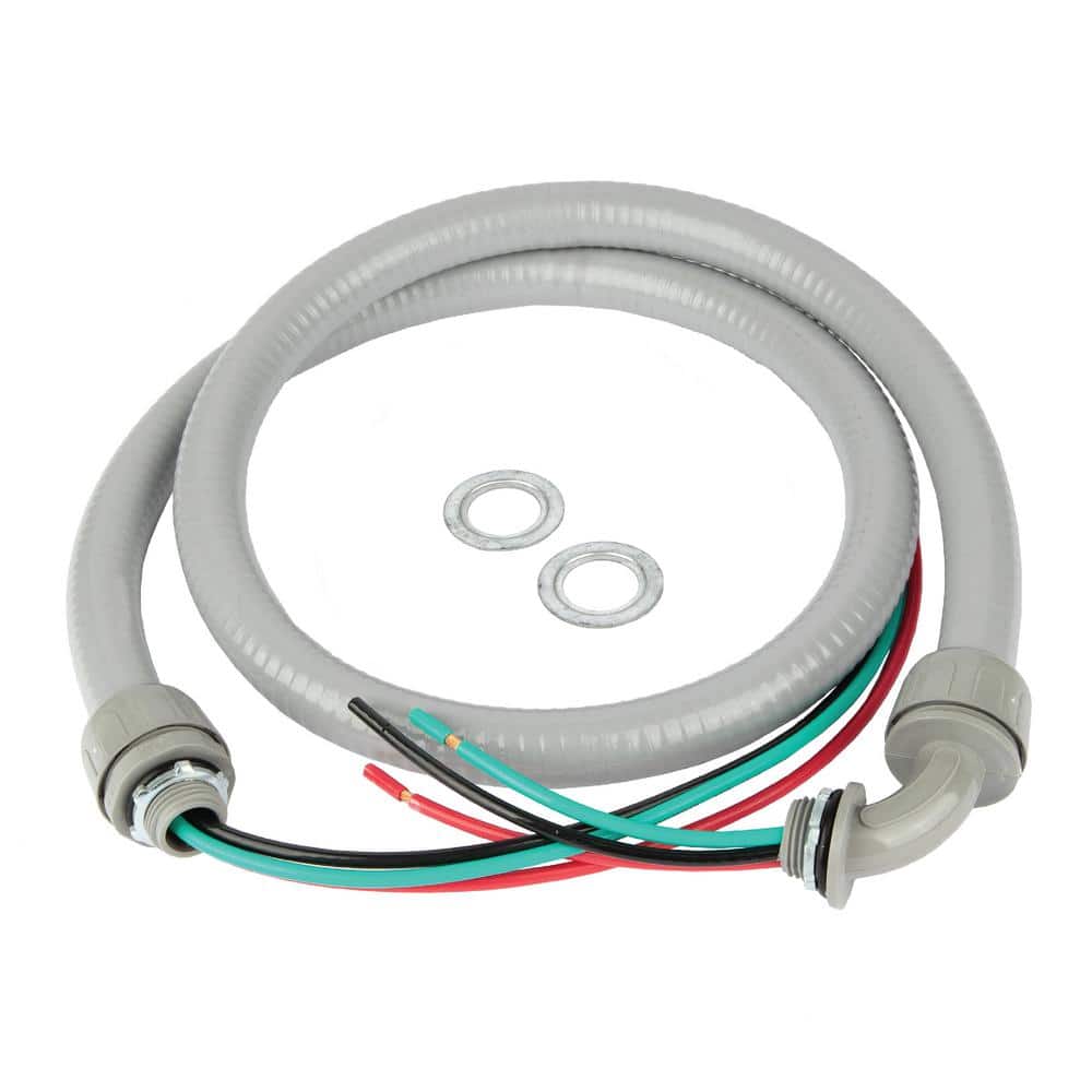 Cambridge 1/2 in. x 4 ft. 10/3 Non-Metallic Flexible PVC Conduit A/C Whip Cable