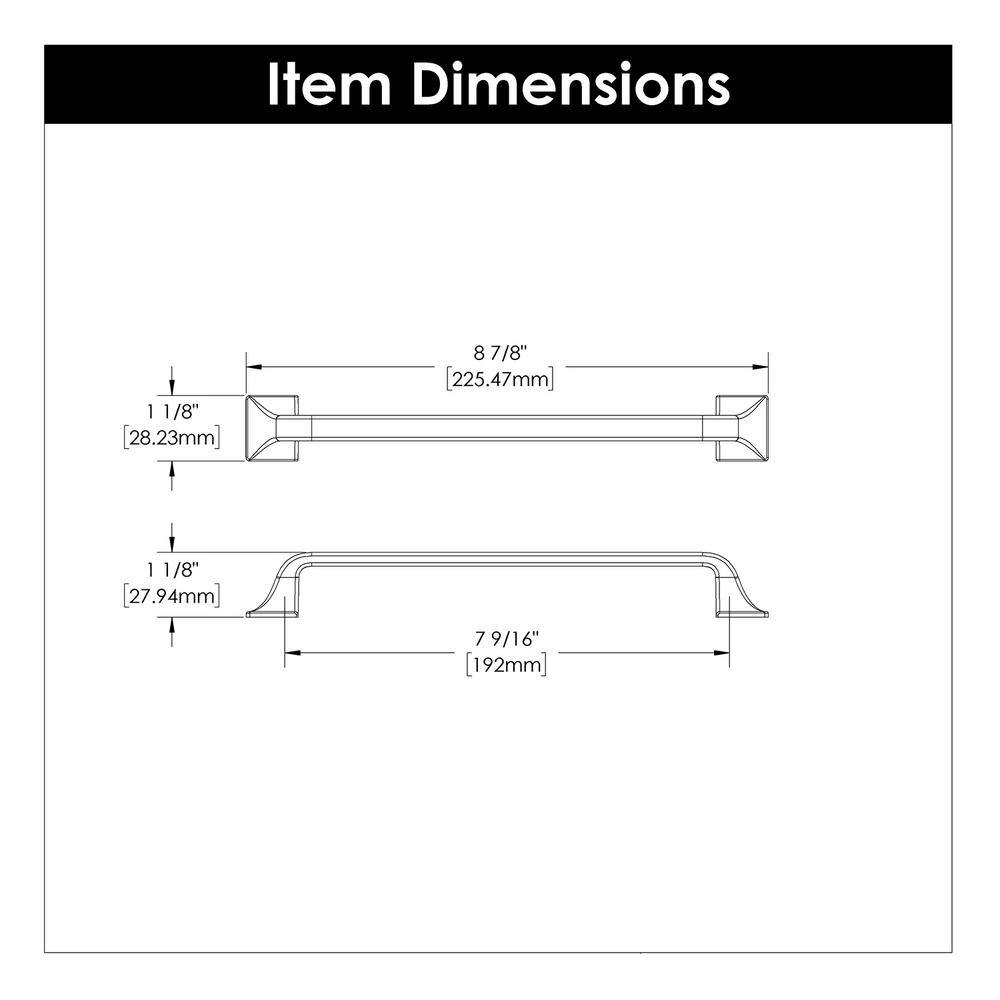 Satin Nickel 8 7/8" Modern Farmhouse Cabinet Handle