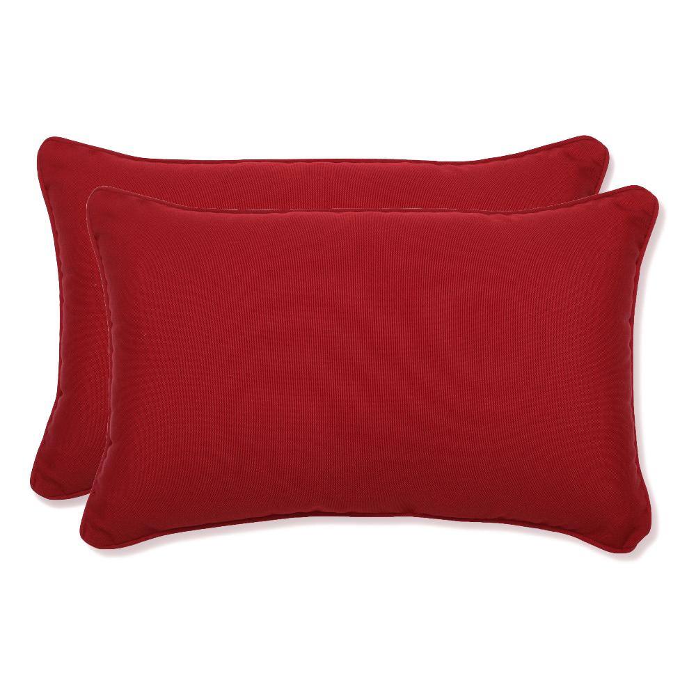 Pompeii Red Medium Outdoor Rectangular Throw Pillows Set