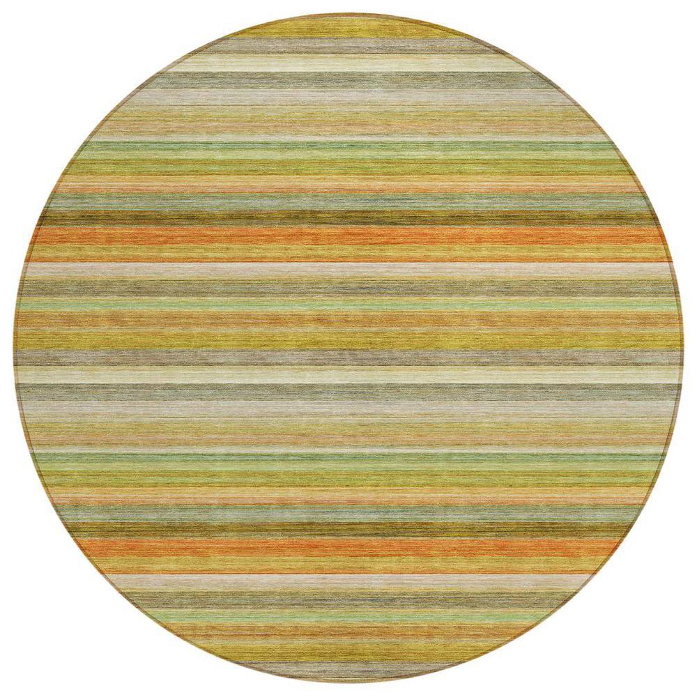 Artichoke Green 8 ft. Round Woven Striped Polyester Round Indoor/Outdoor Area Rug price history on PriceWatchPro