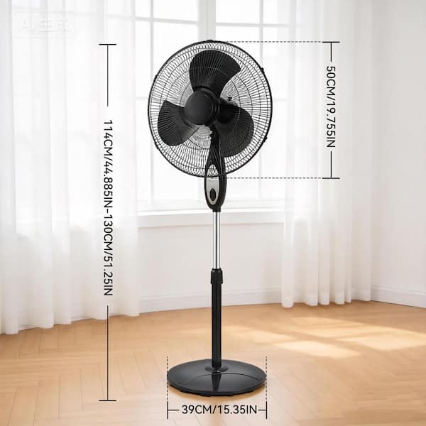 BEYOND BREEZE 18-Inch Stand Fan with Remote, Height Adjustable