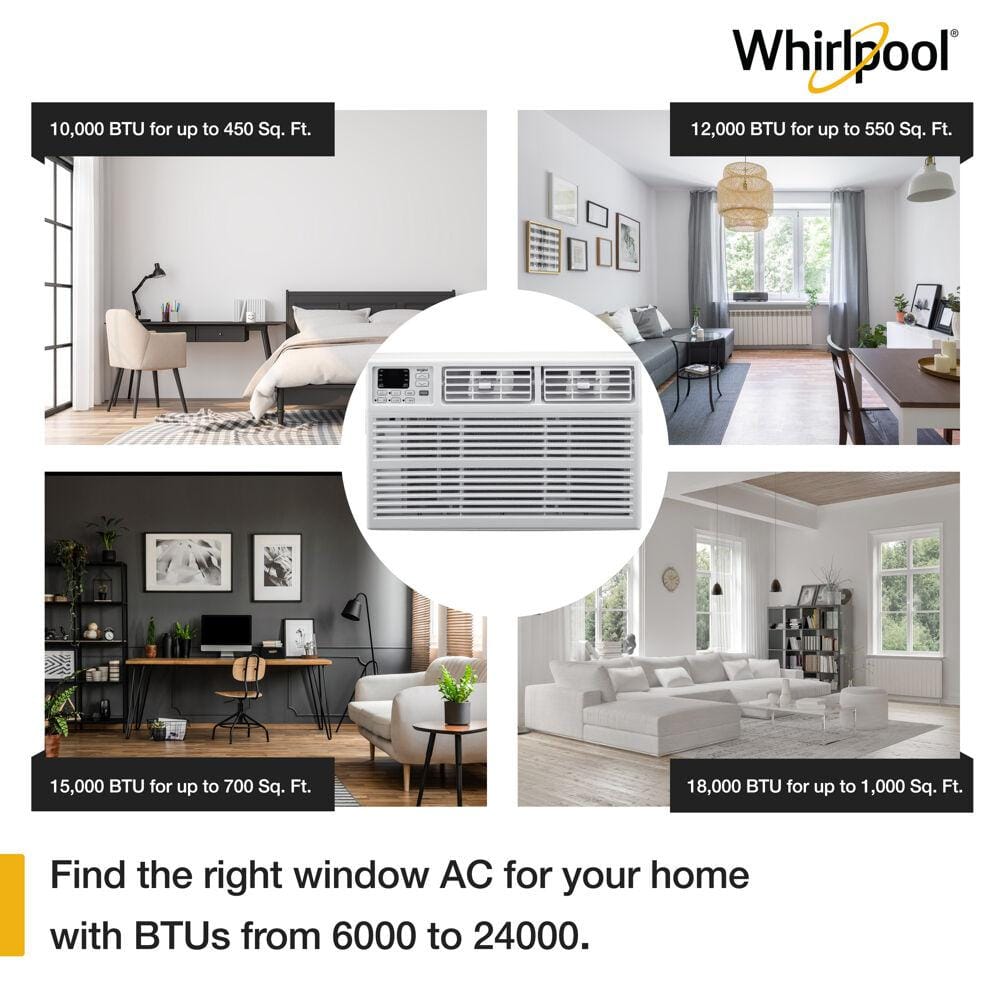 12000 BTU White Digital Window Air Conditioner with Remote