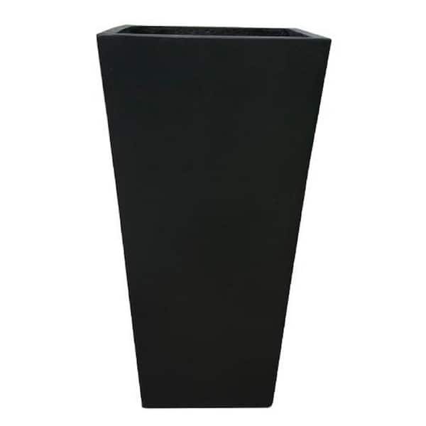 KANTE 28 in. H Charcoal Lightweight Concrete Modern Square Tapered Outdoor Planter