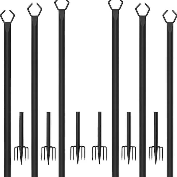 10 ft Outdoor String Light Poles Rustproof Adjustable Metal Stand V-Shaped Head for Deck Garden Wedding 6-Pack