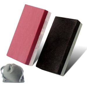 Dual Material Mini Sharpening Stone Set Silicon Carbide Ruby Agate Knife Chisel Whetstone 2pcs (-Pack)