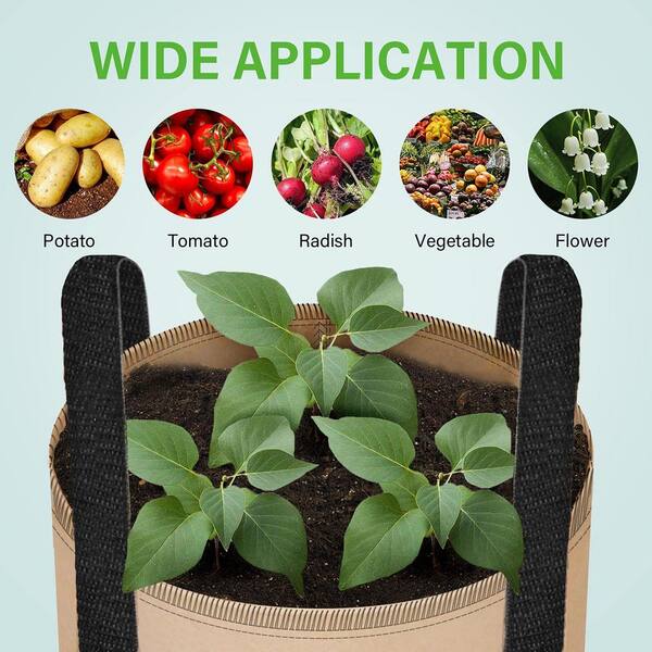 20 Gallon Grow Bags - 5 Pack Plant Grow Bags, Extra Large Fabric Pot with  Handles, Portable Outdoor Vegetable Planters Bulk, Great Raised Bed