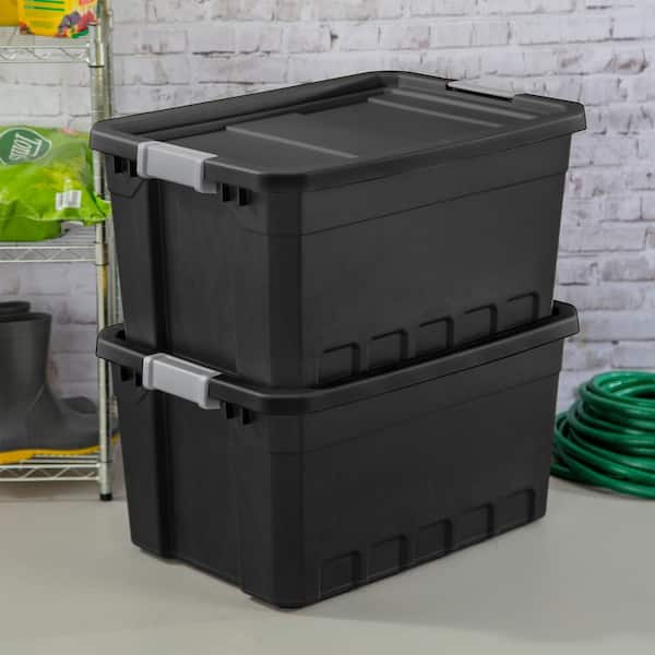 Tuff1 18 gal. Plastic Storage Tote Container Bin with Lid (24-Pack)