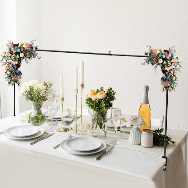 YIYIBYUS 78 x 39 Black Adjustable Metal Table Arch Stand