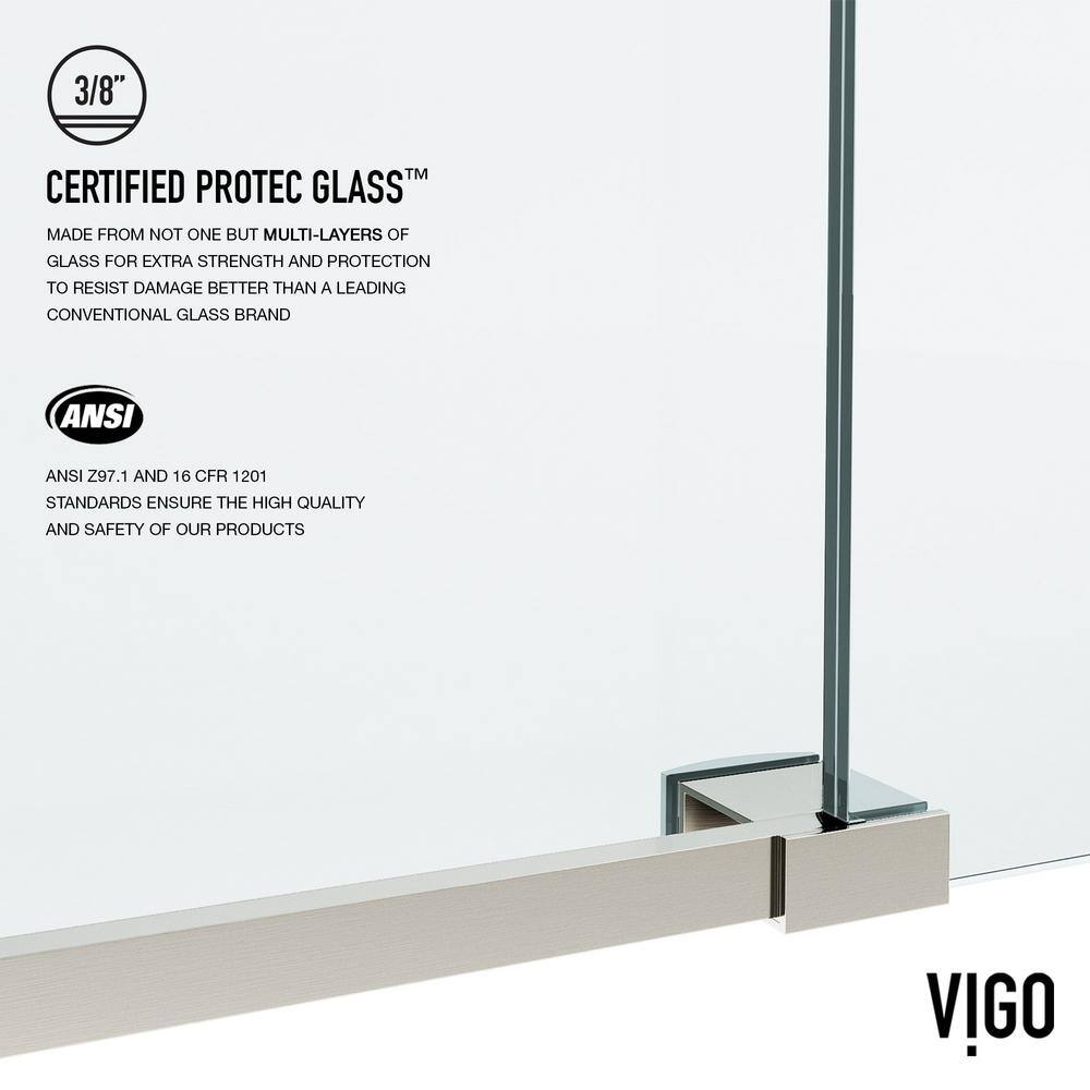 Elan 56-60" Frameless Sliding Shower Door with Stainless Steel Finish