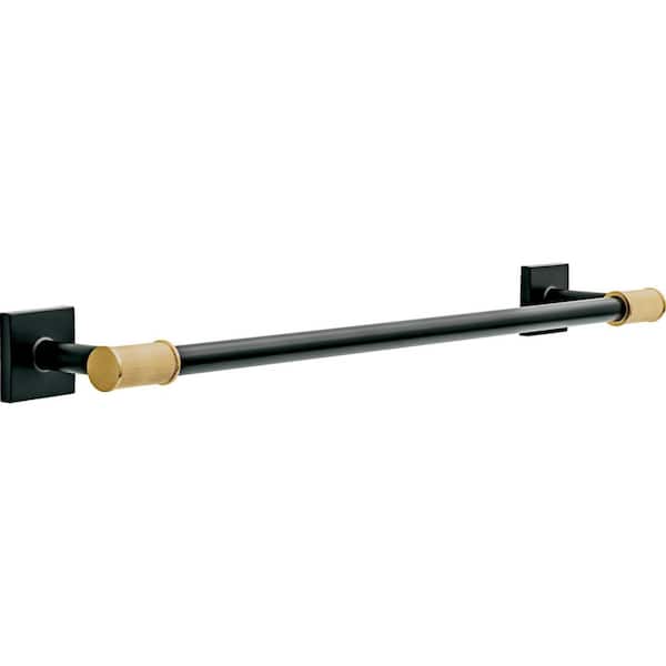 Averland 18 in. Wall Mounted Towel Bar Bath Hardware Accessory in Matte Black and Champagne Bronze