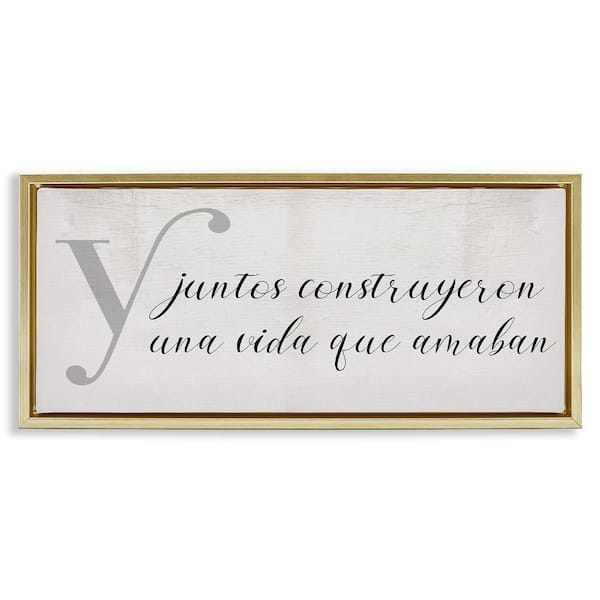 Stupell Industries Together We Built by Lil' Rue Gold Floater Frame Typography Graphic Art Print 14 in. x 31 in.