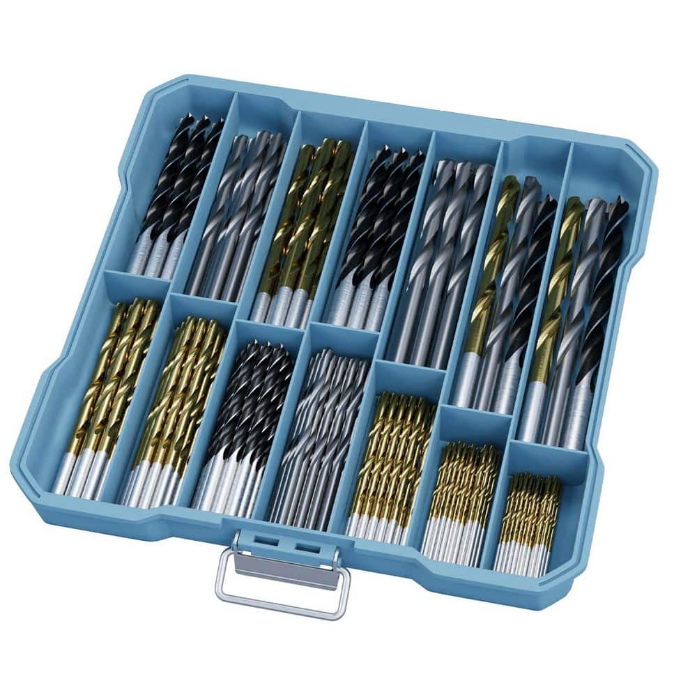 130 Pcs Drill Bit Set, All-Purpose Drill Bit Kit with Titanium, Masonry for