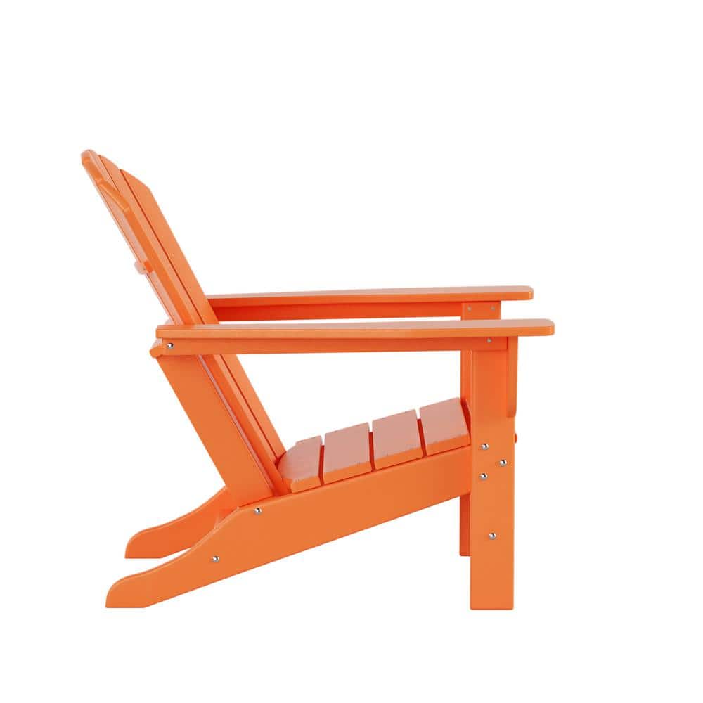 Altura Orange HDPE Outdoor Adirondack Chairs with Arms, Set of 2