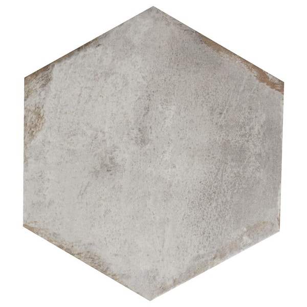 Merola Tile D'Anticatto Hex Grigio 11 in. x 12-3/4 in. Porcelain Floor and Wall Tile (11.25 sq. ft./Case)