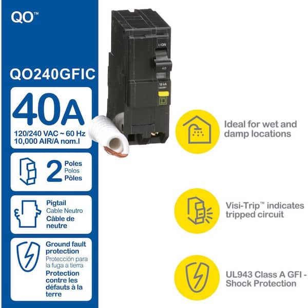 QO 40-Amp 2-Pole GFCI Breaker (QO240GFICP)