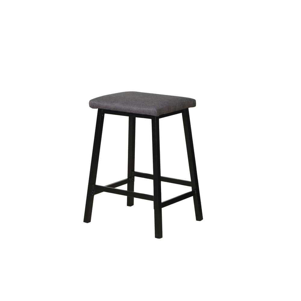 5-Piece Counter Height Faux Marble Dining Set with Black Iron Frame