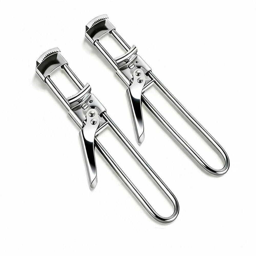Extended Handle Adjustable Jar Opener with Non-Slip Grip for Weak Hands, Stainless Steel, 2 Piece