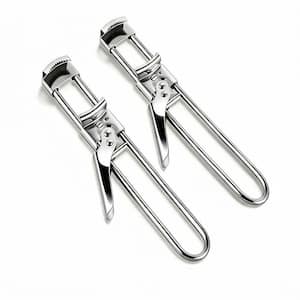 Extended Handle Adjustable Jar Opener with Non-Slip Grip for Weak Hands, Stainless Steel, 2 Piece