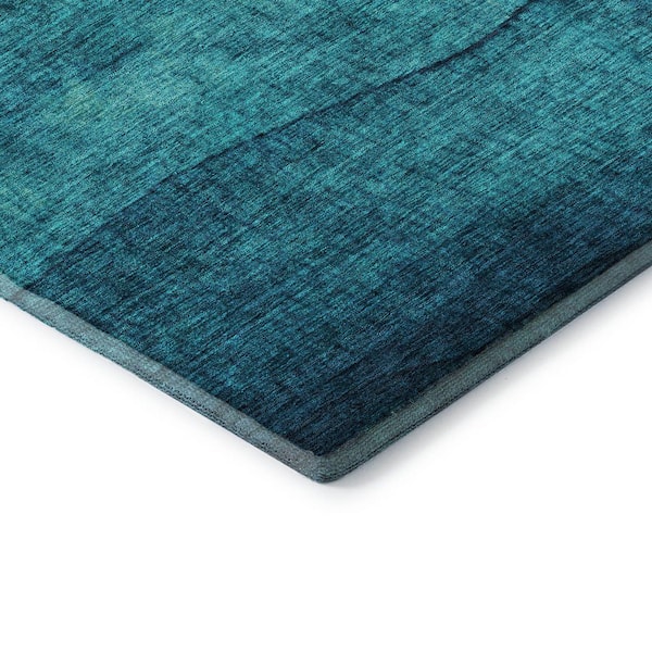 Mayfield Premium Machine Washable Abstract AMF1699 Teal 8 ft. x 10 ft. Area Rug