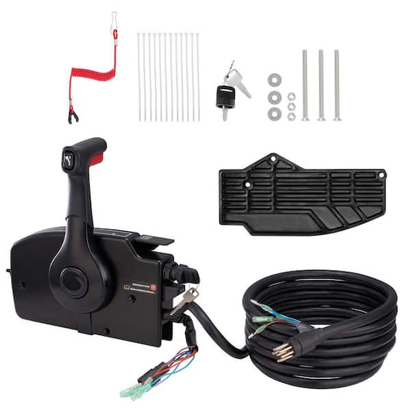 Boat Throttle Control, 881170A15 Side-Mounted Outboard Remote Control Box for Mercury PT 2-Stroke, 16.3 ft. Harness