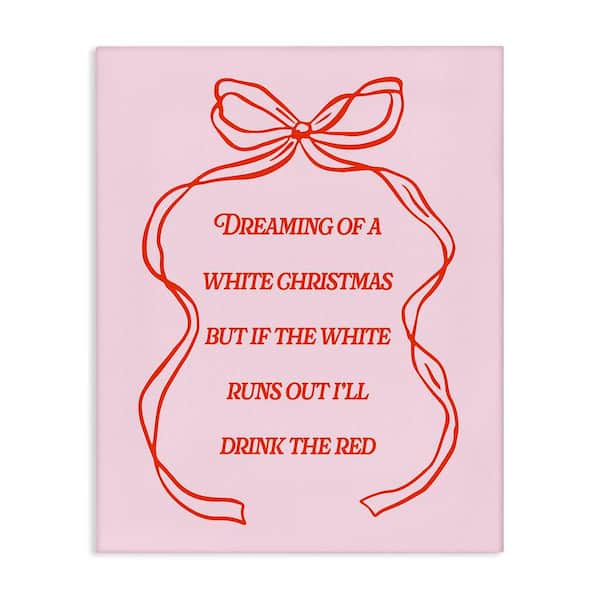 Stupell Industries White and Red Christmas Wine by House of Lulu Unframed Typography Graphic Art Print 20 in. x 16 in.