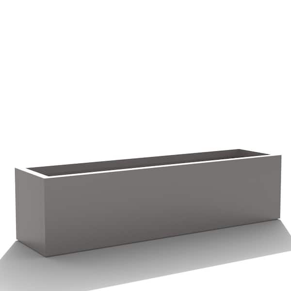 9 in. L x 35.83 in. W x 9 in. H 50 qts. Gray Metal Rectangular Planter Box Raised Beds with Drainage Hole for Herbs
