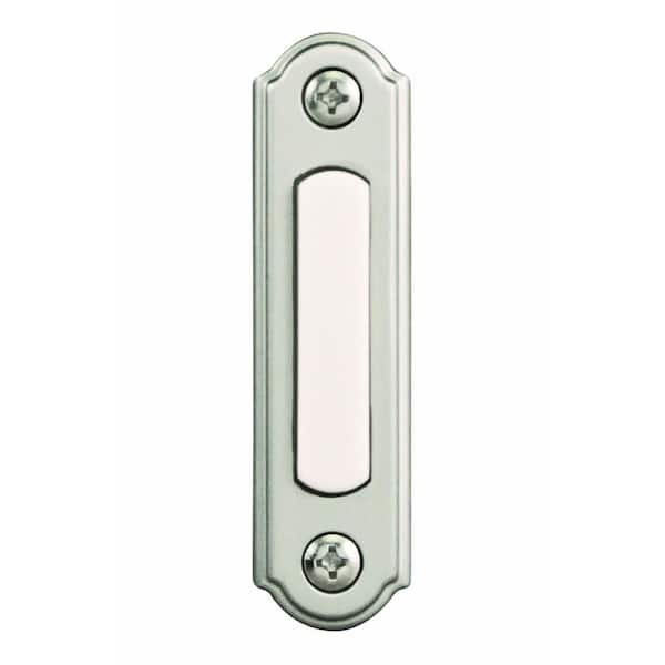 Hampton Bay Wired LED Lighted Door Bell Push Button, Brushed Nickel