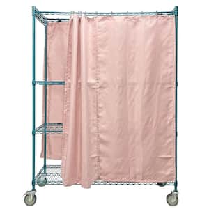 18 x 60 x 80 Double Curtain Mobile Privacy Storage Wire Shelving Cart