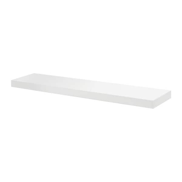 Unbranded BIG BOY 45.3 in. x 9.8 in. x 2 in. White MDF Floating Decorative Wall Shelf with Brackets