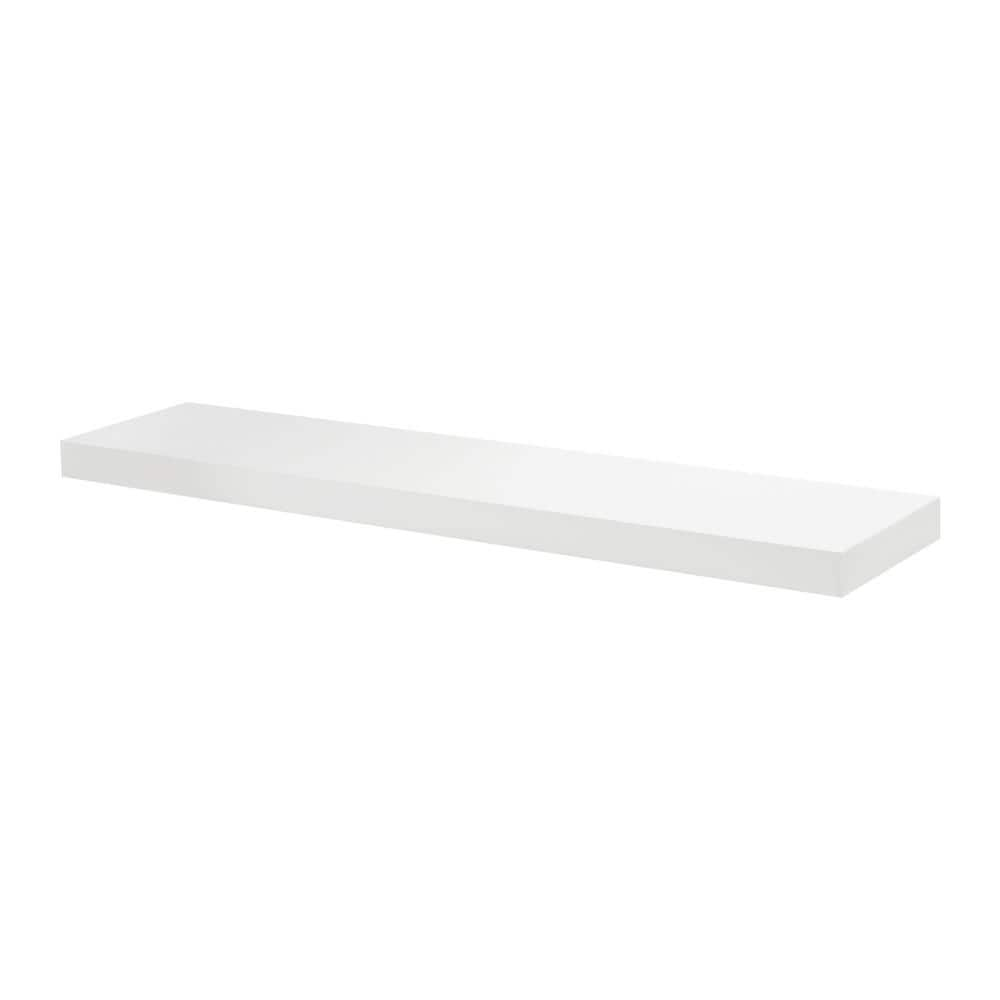 BIG BOY 45.3 in. x 9.8 in. x 2 in. White MDF Floating Decorative Wall ...