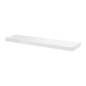 BIG BOY 45.3 in. x 9.8 in. x 2 in. White MDF Floating Decorative Wall Shelf with Brackets