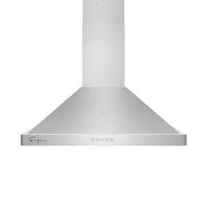 30 in. 400 CFM Wall Mount Range Hood Ducted Exhaust Kitchen Vent with Light in Stainless Steel