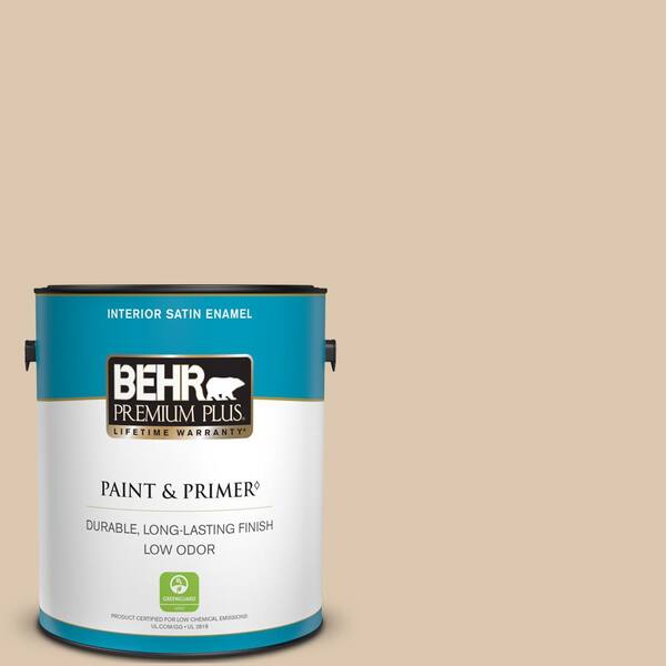 BEHR PREMIUM PLUS 1 gal. #N270-2 Lentil Satin Enamel Low Odor Interior Paint & Primer