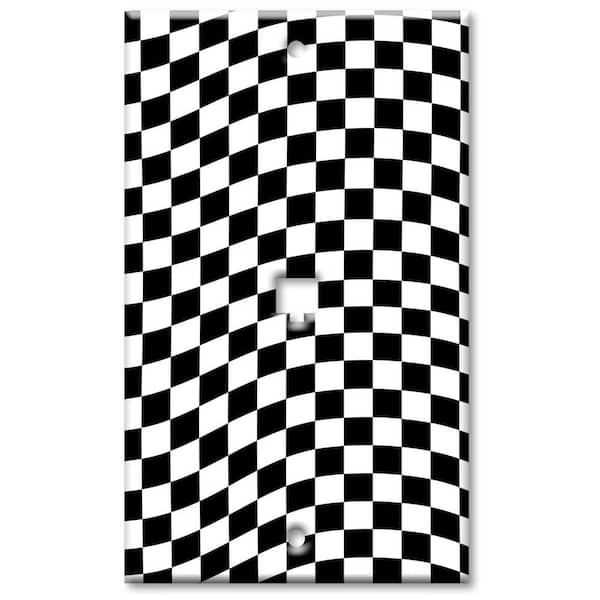 Art Plates Checkered Racing Flag Cat5 Wall Plate