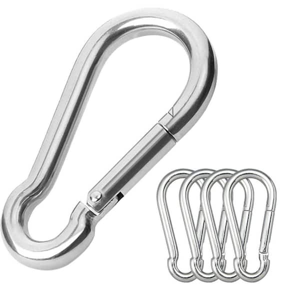 3.15 in. Stainless Steel Heavy-Duty Large Climbing Buckle Hook for Gyms, Plant Hanging, Outdoor Camping, Hiking (5-Pack)