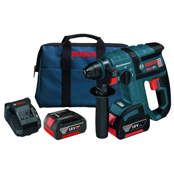 Bosch Bulldog 18 Volt Lithium-Ion Cordless 3/4 in. SDS-plus Variable Speed Brushless Rotary Hammer Kit with Chisel Function
