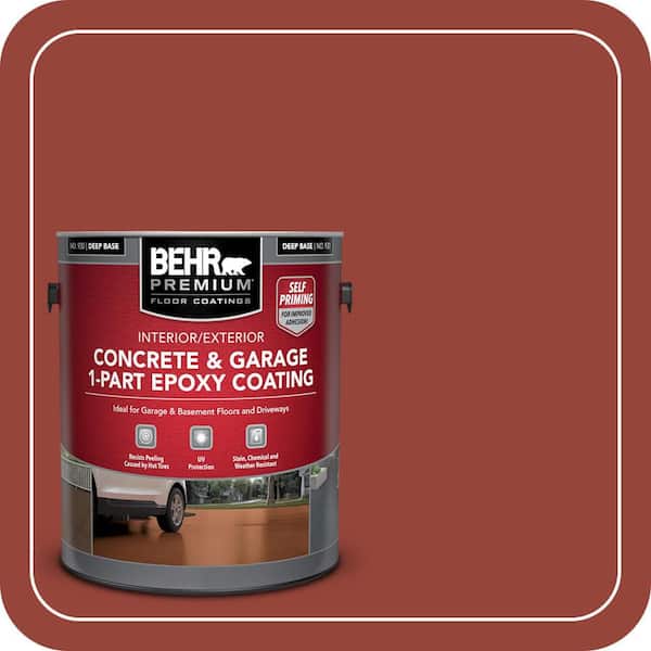 1 gal. #PPU2-17 Morocco Red Self-Priming 1-Part Epoxy Satin Interior/Exterior Concrete and Garage Floor Paint