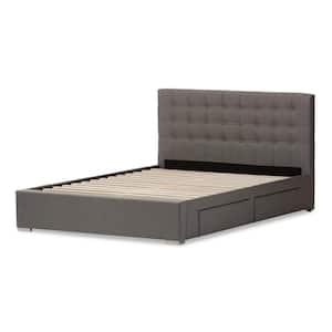 Baxton Studio Rene Gray Queen Upholstered Bed 28862-7060-HD - The Home ...