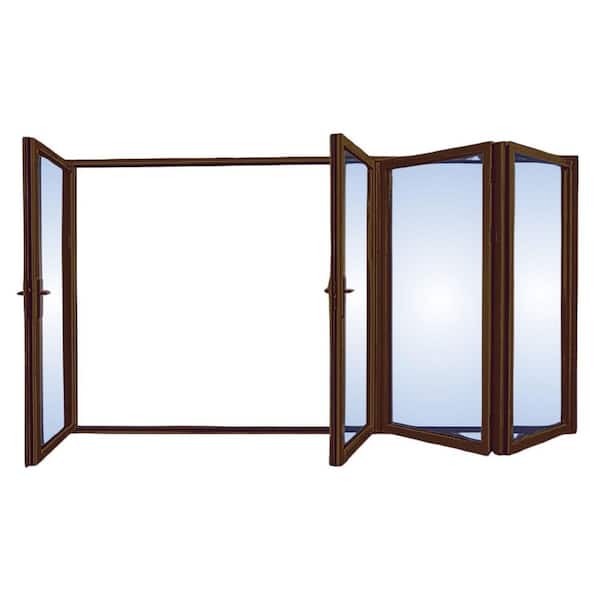 Avora Elite 120 in. x 84 in. Espresso Left to Right Outswing Aluminum Folding Patio Door