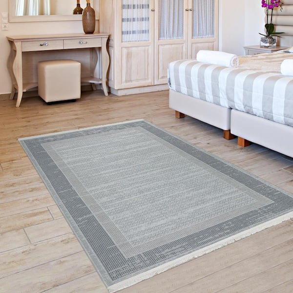 4x6 Modern Gray Area Rugs for Living Room, Bedroom Rug, Dining Room Rug, Indoor Entry or Entryway Rug, Kitchen Rug