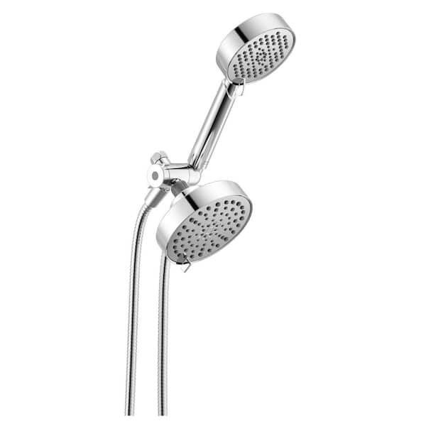 5-Spray Wall Mount Dual Fixed and Handheld Shower Head in Chrome