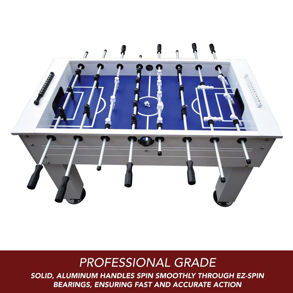 Highlander 55'' White Outdoor Foosball Table with Aluminum Rods