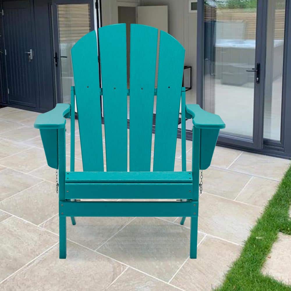 Wildaven Light Blue Modern Adirondack Chair, Ergonomic Design and