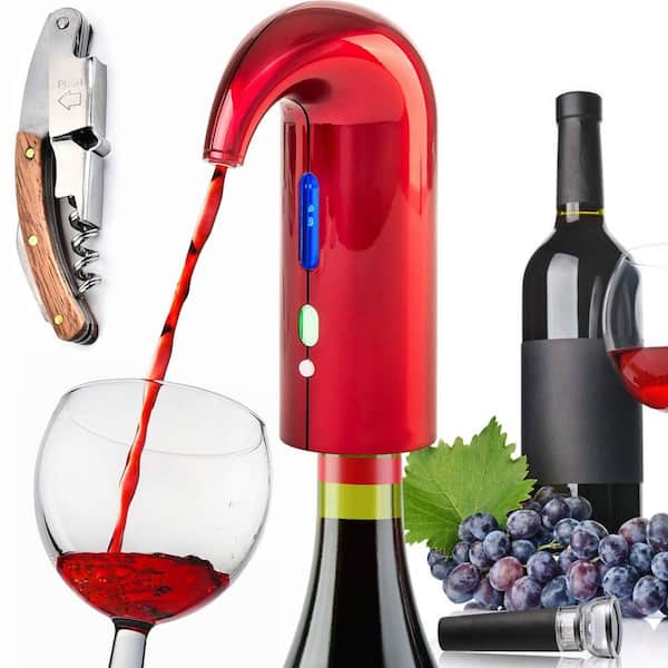 Electric Wine Aerator Dispenser Kitchen Wine Decanter and Pourer Set, Automatic Wine Pump and Stopper Kit