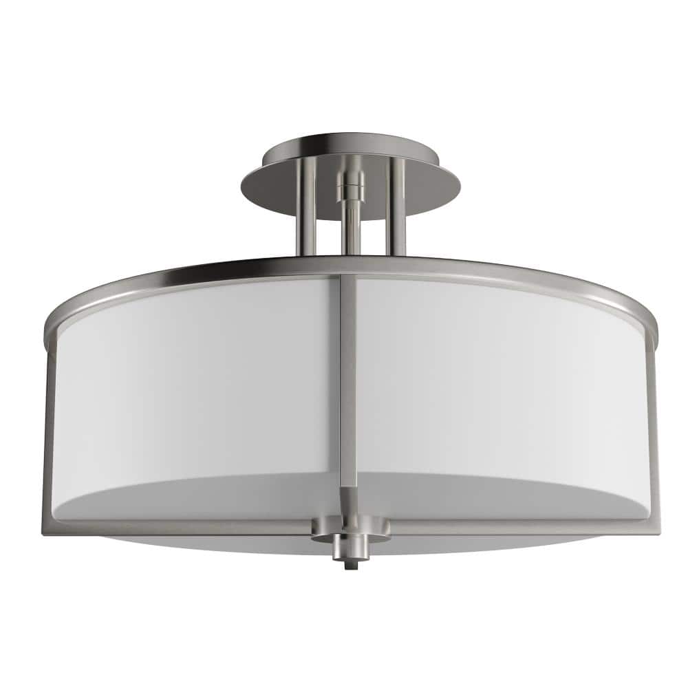 Wesley Brushed Nickel 3-Light Drum Ceiling Mount